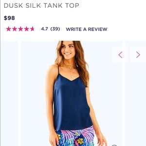COPY - Lily Pulitzer silk dusk navy tank